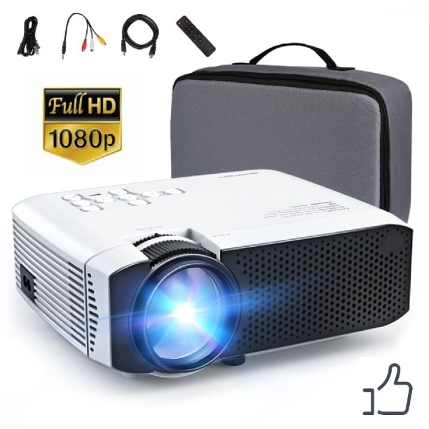 APEMAN Portable Mini Projector, Upgraded 5000L 1080P HD 55,000Hrs