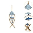 thumbnail image 6 of TISHITA Hanging Wood Decor Wall Sculpture Party Wooden Wall Art Decor Nautical Ornament for Hotel Garden Nursery Kids Room Without Fin 47x18cm, 6 of 8