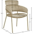 thumbnail image 3 of Meridian Furniture Yara Beige Velvet Dining Chair (Set of 2), 3 of 6