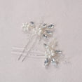 thumbnail image 2 of Bridal Hair Pieces, Beusoulove Wedding Hair Pin Crystal Flower Hair Accessories with Rhinestone and Faux Pearl for Girls, Women, Silver, 2 Count (Pack of 1), 2 of 5