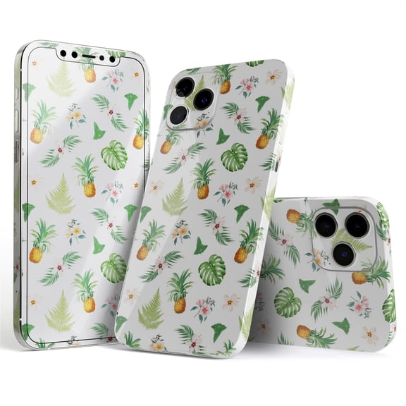 DesignSkinz The Tropical Pineapple and Floral Pattern Full-Body Skin Decal Wrap Cover for iPhone 16