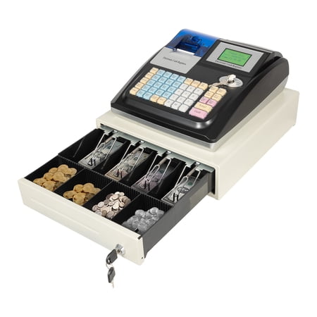 Square POS Terminal Cash Register Complete W/ Printer and Cash Drawer, 48 Keys
