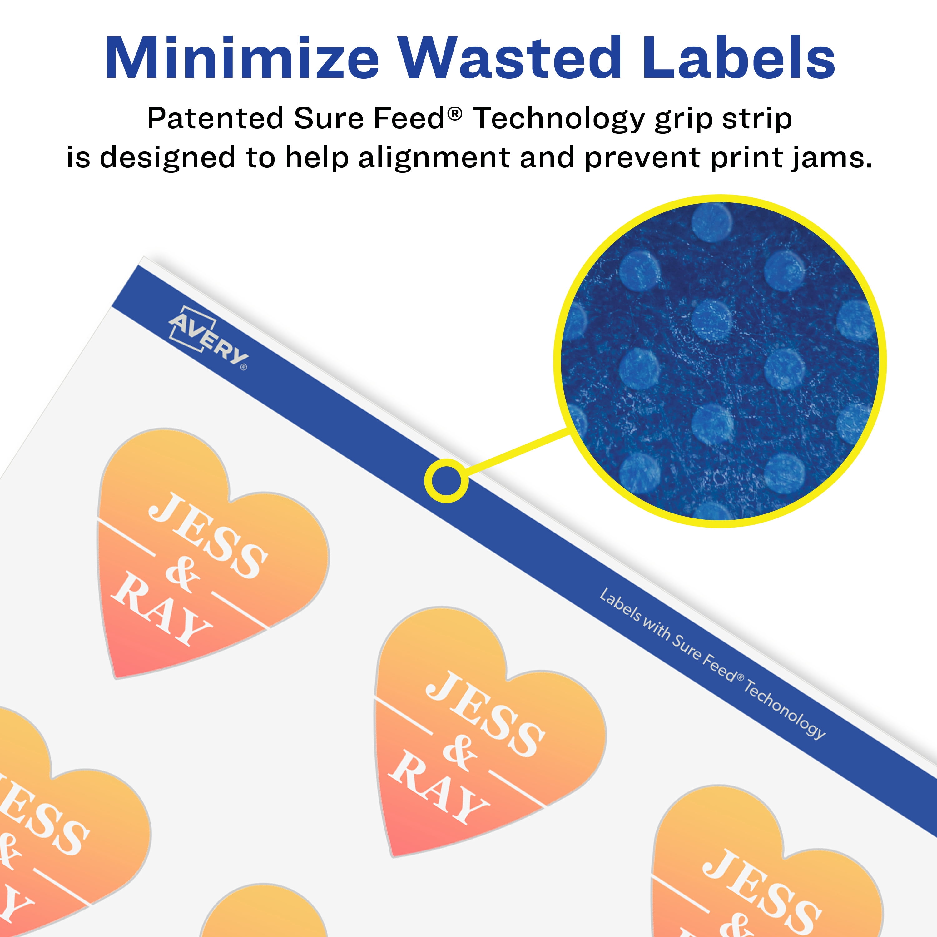 Avery Removable Heart Labels, 1.5" x 1.5", 500ct