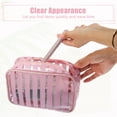 thumbnail image 3 of Unique Bargains Clear Toiletry Bag Transparent Makeup Bag Travel Zipper Cosmetic Organizer for Women 8.07"x2.56" Pink, 3 of 7