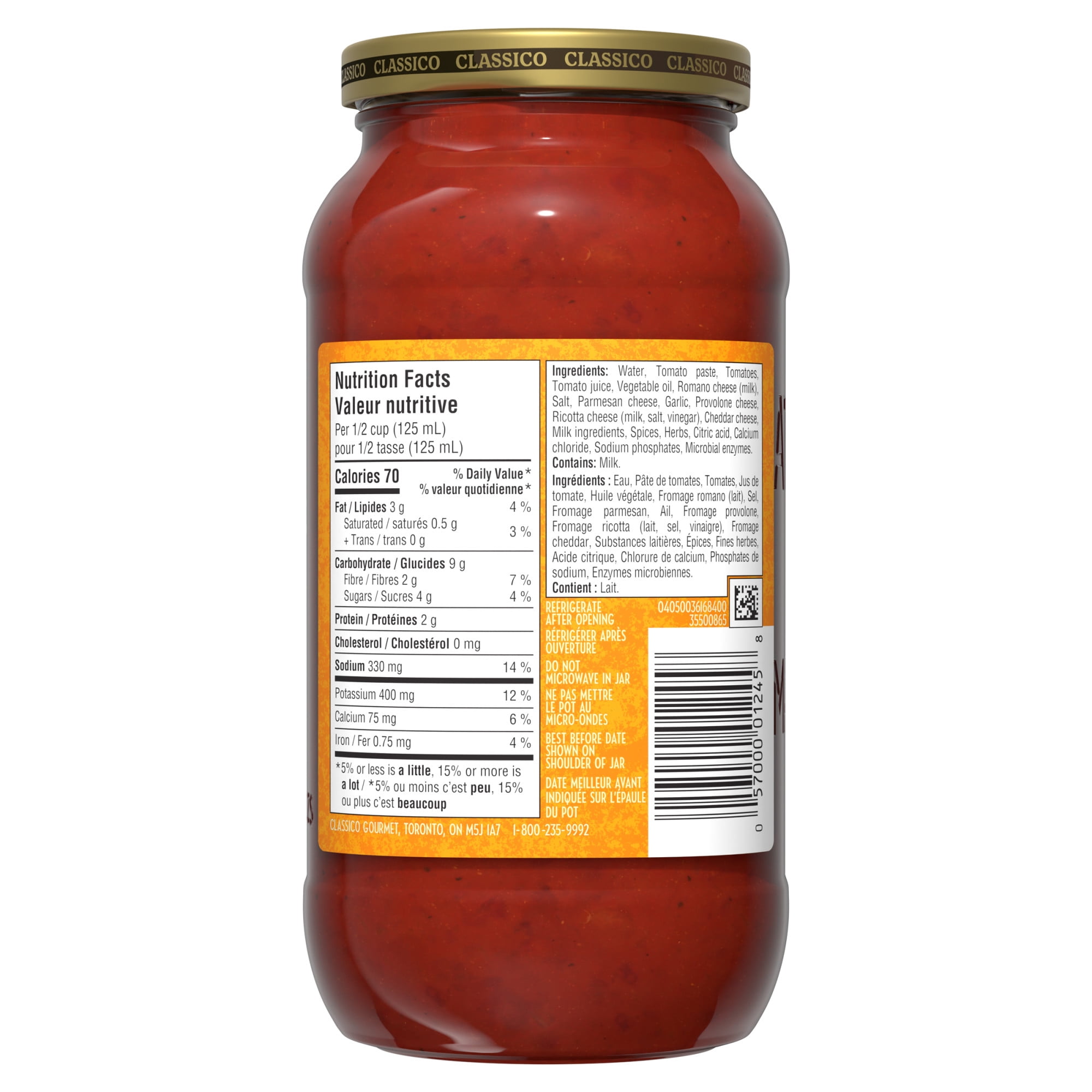 Classico Four Cheese Pasta Sauce, Classico Tomato & Four Cheese 600ML