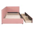 thumbnail image 4 of uhomepro Upholstered Twin Daybed with Roll Out Drawers, No Box Spring Needed, Pink Fabric, 4 of 11