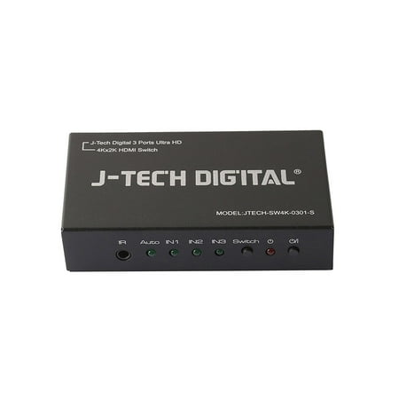 - j-tech digital 4k 3x1 hdmi switch 3 ports hdmi switcher ultra hd 4k x 2k three inputs and one output