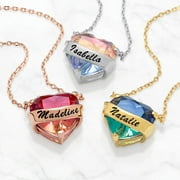 Personalized Planet Name Wrapped Iridescent Heart Necklace ,Women's