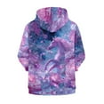 thumbnail image 2 of Uourmeti Purple Rose Horse Zip Up Hoodie with Pockets Long Sleeve Lightweight Comfy Casual Outerwear for Girls Teens Size 6-9, 2 of 7