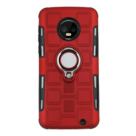 Mistaha Nouveau noto Motorola G4PLUS E4PLUS 2-en-1 Anneau Voiture Support Magnétique Smartphone Cas Rouge