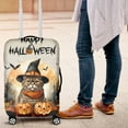 thumbnail image 4 of Happy Halloween Exotic Shorthair Witches Hat Pumpkin Carving Travel Luggage Cover Cat Lover Kitten Owner Gifts Suitcase Dust Protective Decor - 02019, 4 of 5