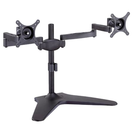 Double Arm Desk Mount - Elitech Aluminum Alloy Dual Monitor Stand, Articulating Arm, Double Arms Fully Adjustable, Free Standing Table Desk LED or LCD Mount for Upto 27