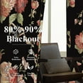 thumbnail image 3 of MIZHONA Black Blackout Curtains for Living Room Pink and Red Floral Window Curtain Set of 2,52"x96", 3 of 5