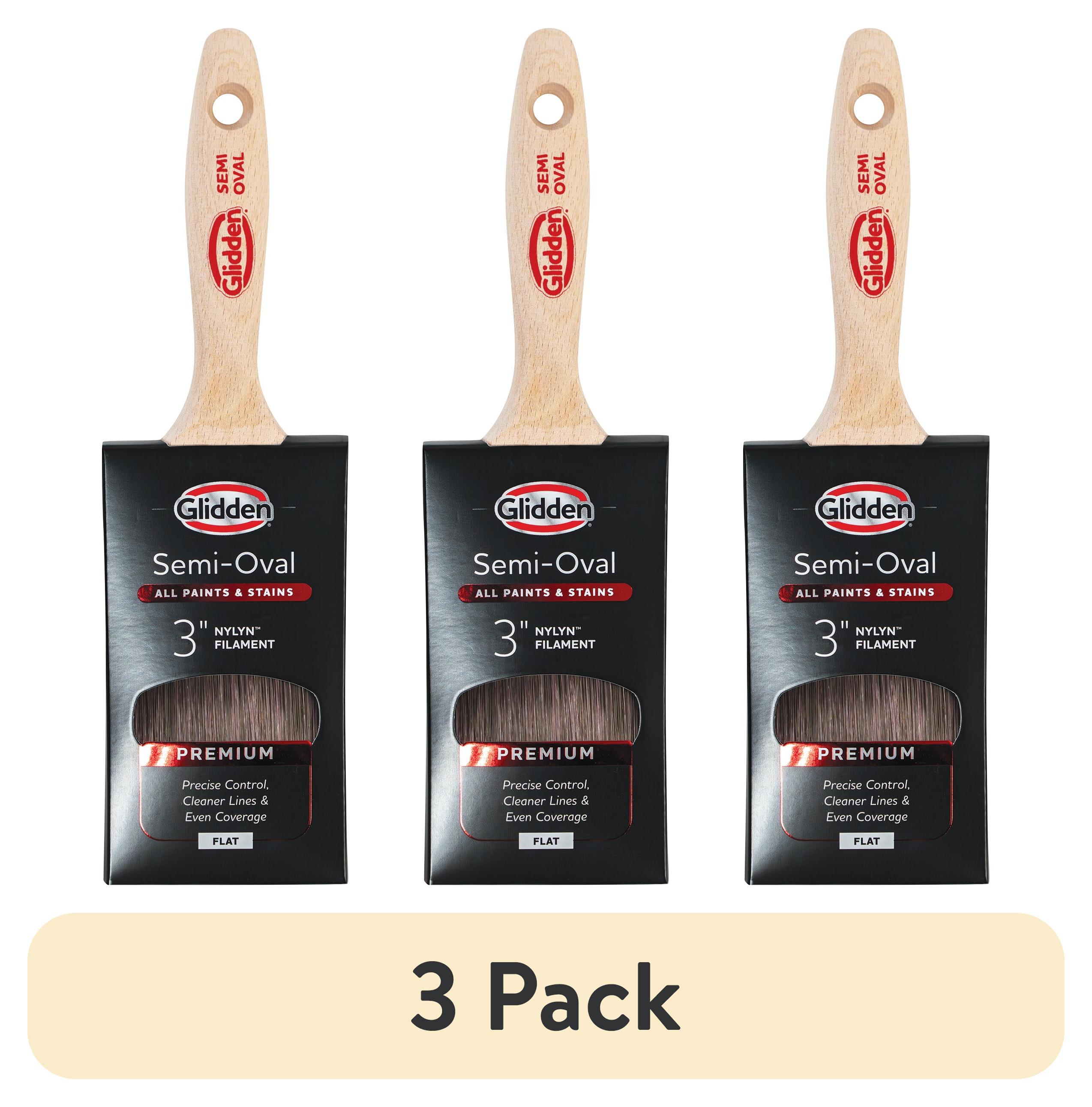 Glidden Semi-Oval 3-Inch Flat Sash Paint Brush (3-Pack) photo 1