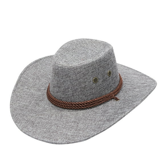 TIANZEN Adult Solid Casual Summer Western Fashion Cowboy Sun Hat Wide Brim Travel Sun Cap Wool Fedora for Men Hat Stretcher Boys Cowboy Hats