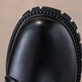 thumbnail image 6 of Kids Fall Winter Knee High Combat Boots Lace up Buckle Side Zipper Pu Faux Leather Thick Non Slip Long Shaft Boots for Girls Little & Big Kids Black, 6 of 8