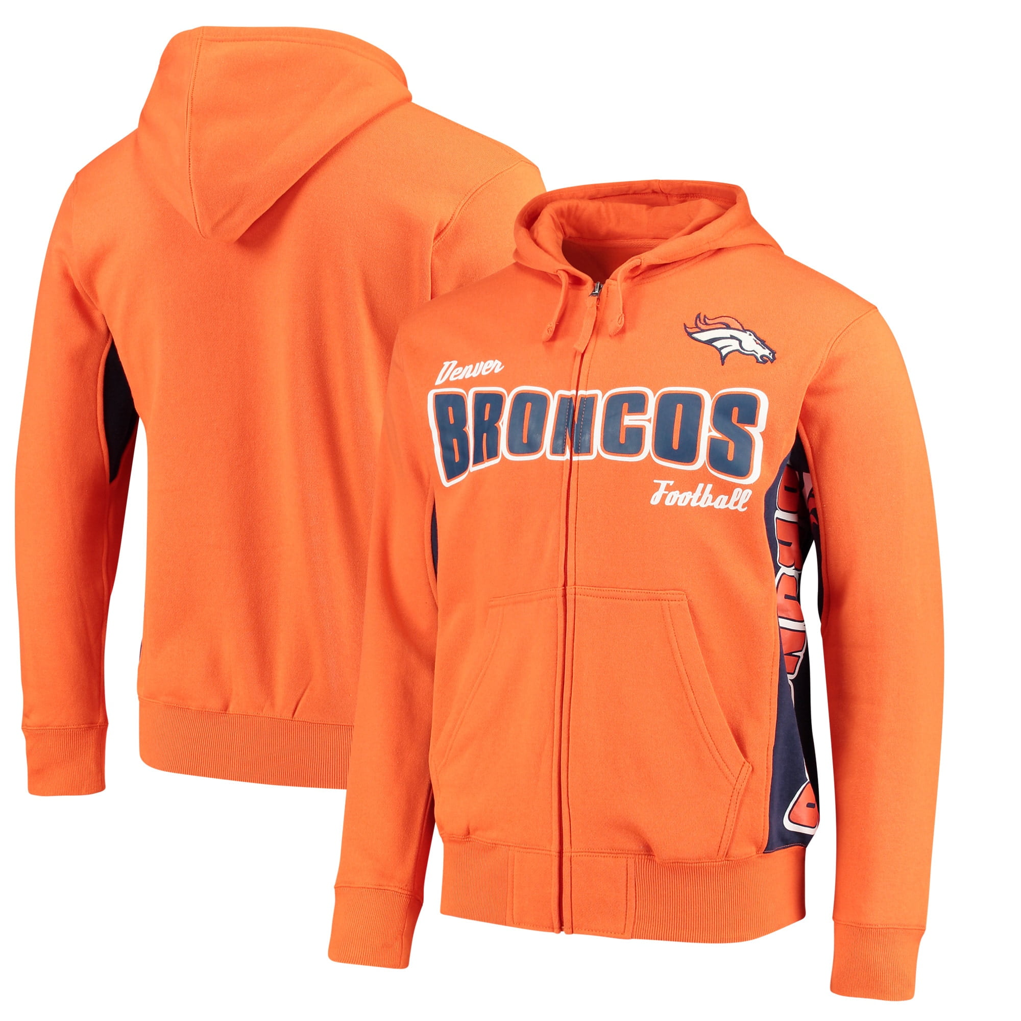 Denver Broncos Hands High Player FullZip Hoodie Orange