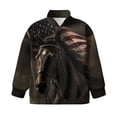 thumbnail image 4 of Uorisanigo Girls Half Zip Cropped Pullover Sweatshirt Loose Horse American Flag Long Sleeve Shirts Top Fall Clothes Drop Shoulder Quarter Zipper Hoodies No Hood for Sports and Daily Wear, 4 of 7