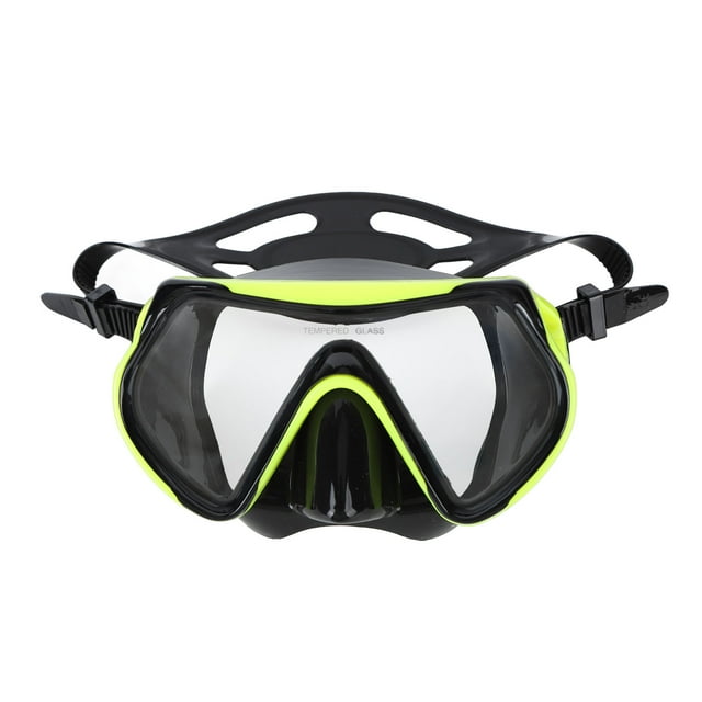 Lunettes de Plongée pour Adultes, Lunettes de Snorkeling Grand Angle Cadre Grand Anti-Buée Réglable pour Extérieur Noir, Jaune, Blanc