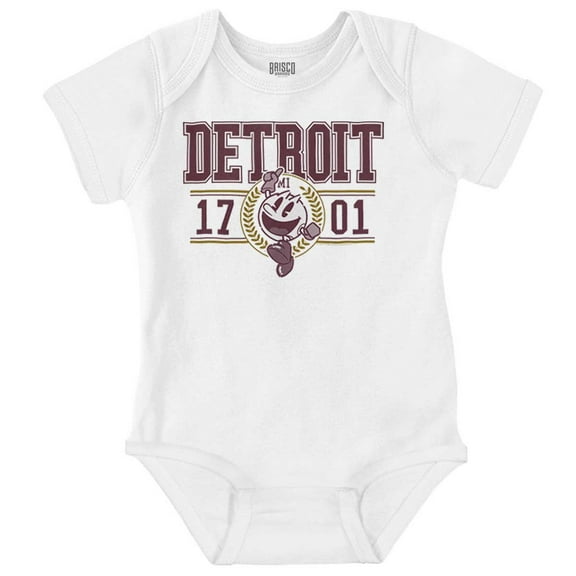 PACMAN Arcade Game Detroit Varsity Romper Boys or Girls Infant Baby Brisco Brands NB