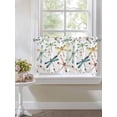 thumbnail image 3 of Half Window Curtain 36 Inches Long, Dragonfly Window Treatment Curtain Drapes, Watercolor Colorful Nature Painting Art Small Tier Curtains for Bathroom Over Sink, 27.5"x36", 2 Panels, 3 of 7