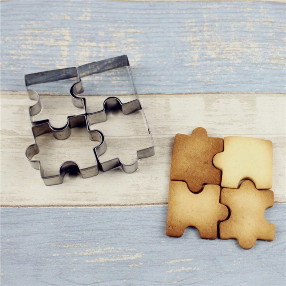Details about   4pcs Cookie Cutter Different Jigsaw Puzzle Shapes Stainless Steel Baking Tool 
