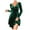 Green, variant on Odeerbi Dresses for Women Fall Dresses V-Neck Solid Color Long Sleeves Gold Velvet High Waist Formal Dress Green