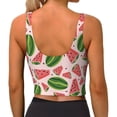 thumbnail image 3 of Xecao Watermelon for Sports Bra with Removable Pads, Crop Tank Top Design, Women's Longline Sports Bra - Non-Wired - X-Large, 3 of 9
