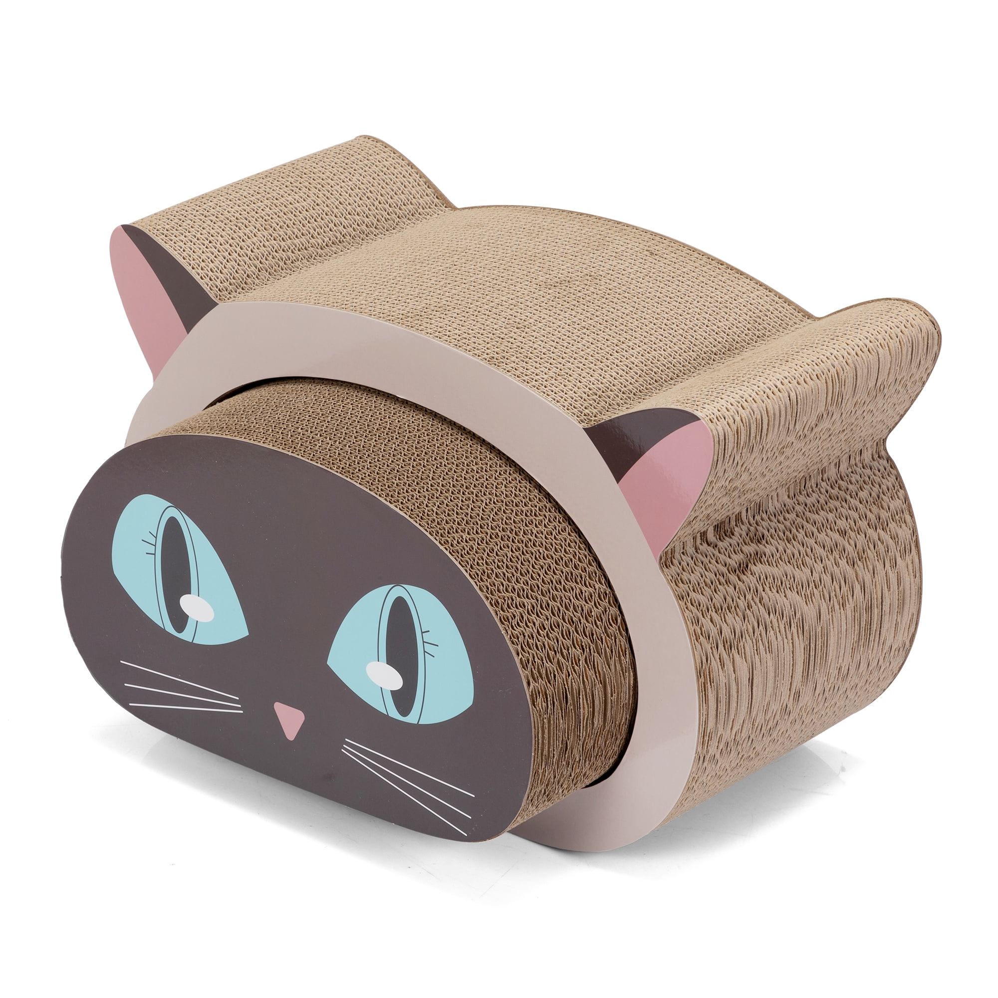 Pefilos 18" Cat Scratching Pad Cardboard for Jumbo Adult Cats, Cat Scratcher Lounge with Catnip, Cat Bed Couch for House, Brown Pefilos 18" Cat Scratching Pad Cardboard for Jumbo Adult Cats, Cat Scratcher Lounge with Catnip, Cat Bed Couch for House, Brown