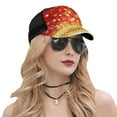 thumbnail image 5 of Picia Red Gold Glitter Pattern Trucker Hat,Baseball Cap,Sun Protection Cap,Stylish Headwear,Leisure Cap,Outdoor Sports Cap, 5 of 7