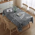 thumbnail image 2 of Gray Boho Tribal Feathers Pattern Rectangle Tablecloth 60"x84",Waterproof Polyester Rectangle Table Cloth, Wipeable Spillproof Polyester Tablecloth for Dining, Camping, Indoor and Outdoor, 2 of 5