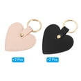 thumbnail image 3 of Uxcell Heart Leather Keychains Leather Key Fobs with Key Rings Keychain Holder for Wedding Gifts Black Pink 4 Pack, 3 of 6