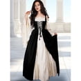 thumbnail image 4 of Disfraz Medieval Renacentista para Mujer, Cosplay Sobre Vestido Negro M, 4 of 8