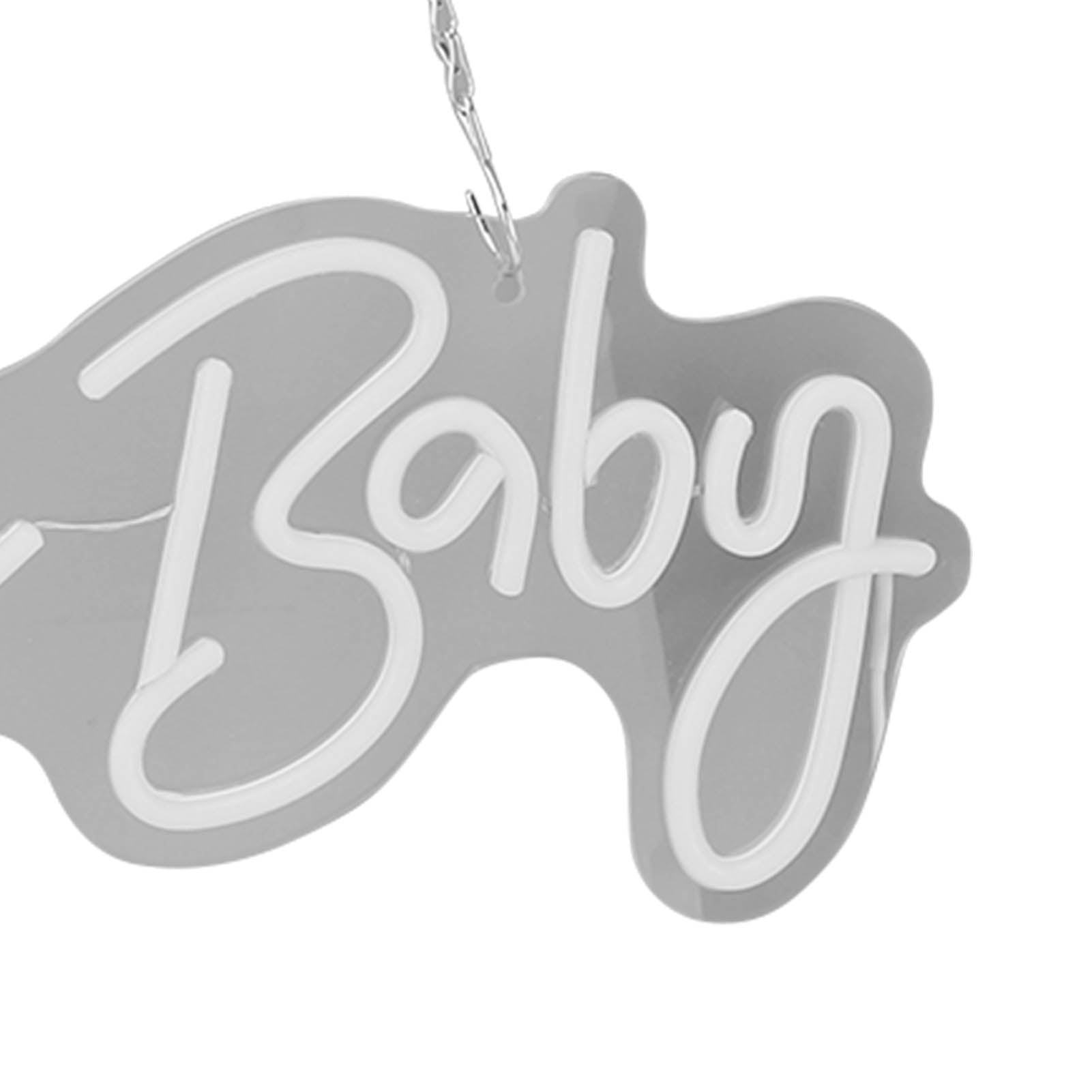NFTIGB Oh Baby Neon Sign Acrylic USB Powered Wall Decor Neon Light for Bar Wedding Holiday Party Birthday Baby Shower White Light 16.54 inches / 42 cm