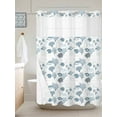 thumbnail image 3 of No Hook Shower Curtain, Coastal Blue Standard Shower Curtains with Snap in Liner, Retro Ocean Coral Shell Starfish Seahorse Waterproof Washable Fabric Bathroom Curtain Sets, 60" x 72", 3 of 9