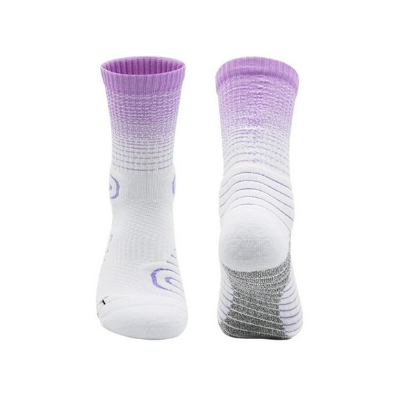 1 Pair Mid Tube Socks Wear-resistant Non-slip Durable Skin-touch High Breathability Sweat Wicking Polyester Sports Basketball Mid-rise Socks for Fitness