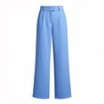 thumbnail image 4 of Tsivenald Womens Satin Wide Leg Pants High Waist Front Pleated Loose Baggy Solid Color Elegant Office Dress Trousers, 4 of 6