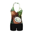 thumbnail image 4 of Kctiaxy Womens Swimsuits Plus Size Deep V Neck Backless Tops with Shorts 2 Piece Bathing Suits Casual Print Slim Fits Beach Swimwear, 4 of 7