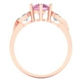 thumbnail image 4 of 1.72 ct Round Cut Simulated Pink Diamond 3 Stone 18K Rose Gold Womens Engagement Ring, 4 of 5