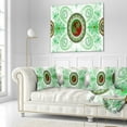 thumbnail image 2 of Designart Light Green Psychedelic Relaxing Art - Abstract Throw Pillow - 16x16, 2 of 4