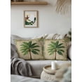 thumbnail image 2 of Outdoor Pillows Waterproof, Summer Palm Tree Throw Pillows with Inserts Included, Vintage Green Brown Tropical Botanical Indoor Outdoor Decorative Lumbar Pillow for Bed/Couch/Patio 18"x18", 2Pcs, 2 of 8