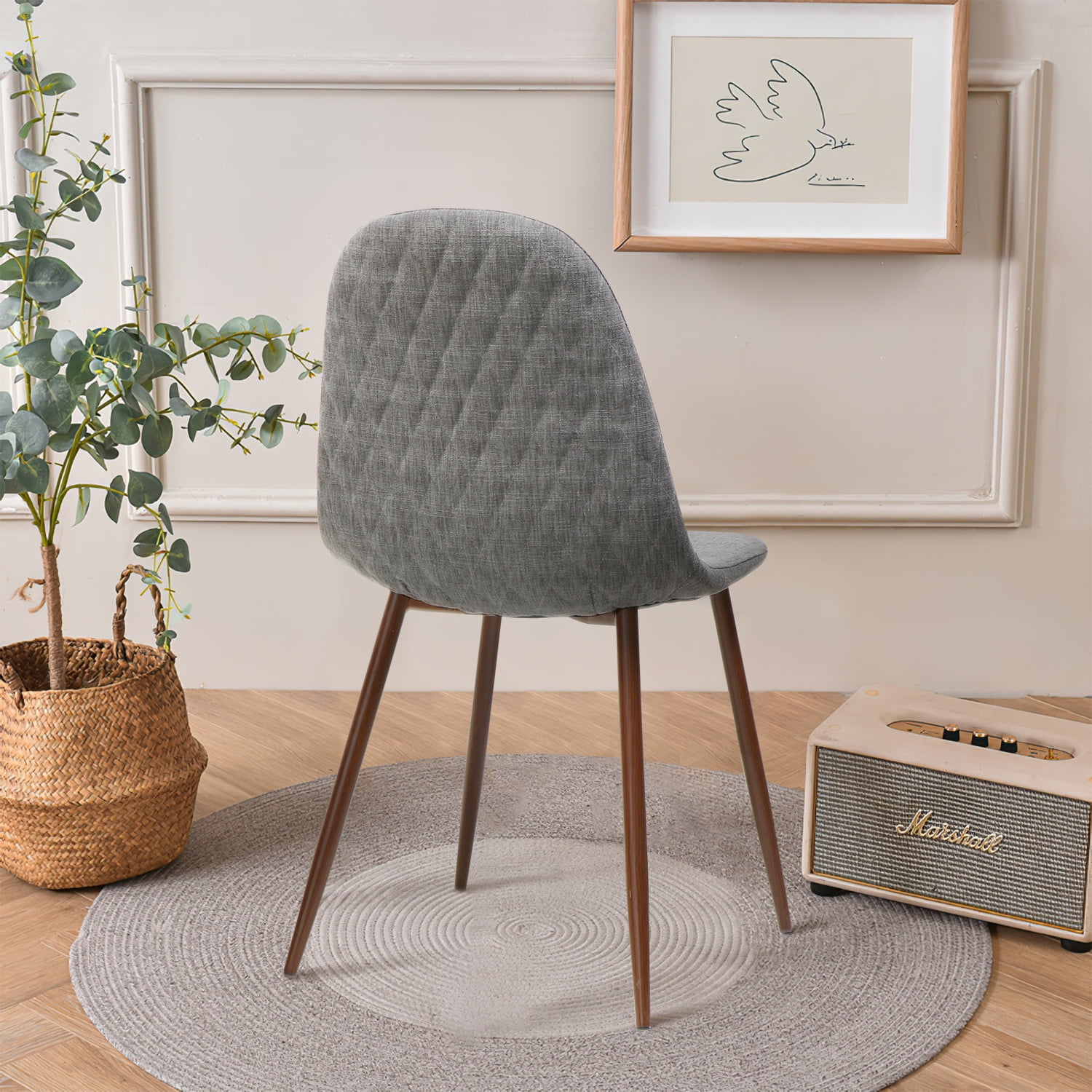 Kadyn Mid Century Fabric Dining Chairs, Upholstered Fabric Dining Chair for Bedroom, Modern Kitchen Side Chair, Set of 2, Light Grey Kadyn Mid Century Fabric Dining Chairs, Upholstered Fabric Dining Chair for Bedroom, Modern Kitchen Side Chair, Set of 2, Light Grey