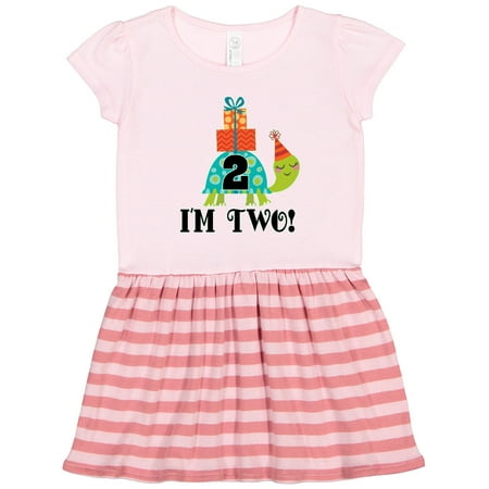 

Inktastic 2nd Birthday Party Outfit Turtle Gift Toddler Girl Dress