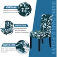 thumbnail image 4 of Stretch Dining Chair Covers Set of 6 Chair Covers for Dining Room Parsons Chair Slipcover Chair Protectors Covers Dining, Feature Modern Floral Printed Design, Dark Teal, 4 of 6