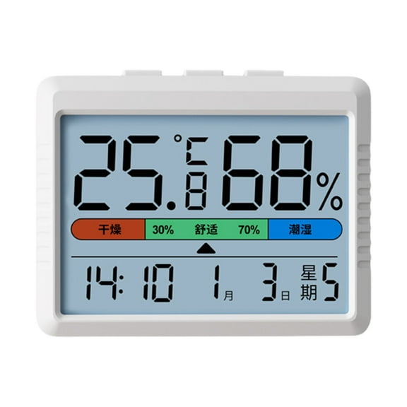 USB Rechargeable Indoor Temperature Humidity Monitors Meter Thermometers with Large Display for Homes or Office