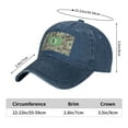 thumbnail image 5 of DouZhe Adjustable Washed Cotton Baseball Cap - Lucky Rich Dollar Money Prints Vintage Dad Hat Unisex Sports Caps (Blue), 5 of 7