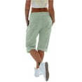 thumbnail image 2 of Casual Women Low Waist Solid Color Jogger Capri Pants with Pocket, 2 of 4