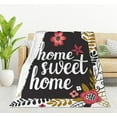 thumbnail image 1 of Floral Elements Home Sweet Home Flannel Fleece Bed Blanket Throw Blanket, 1 of 7