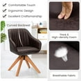 thumbnail image 5 of Giantex Set of 2 Swivel Dining Chairs, Side Chair w/Curved Back & Solid Wool Legs, Upholstered Dining Accent Chairs, Brown, 5 of 8