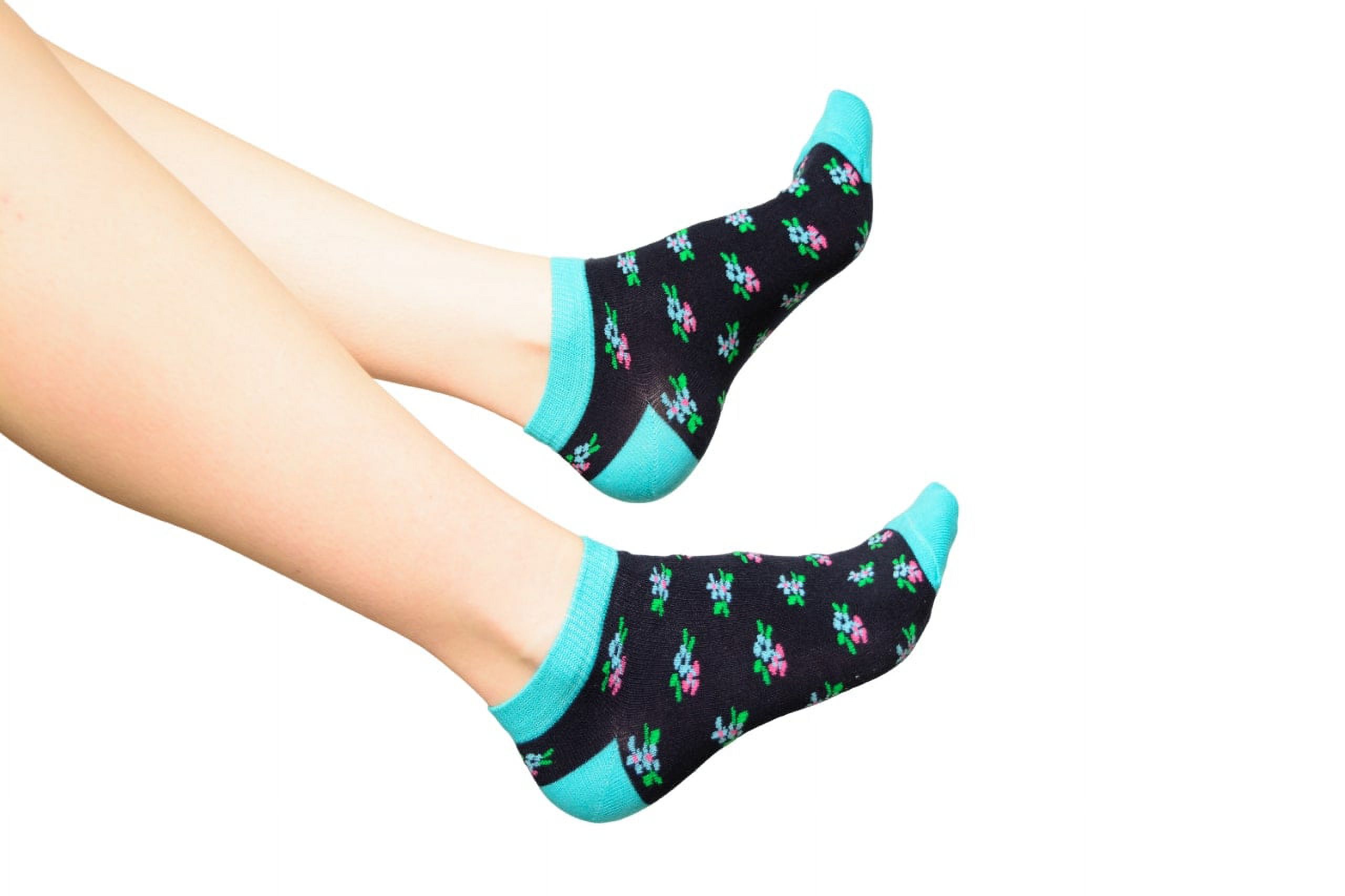 Floral Pattern Ankle Low Cut 1-pair Pack & 4-pair Pack Cotton Socks